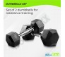 Body Maxx 25 kg x 2 Rubber Coated Professional Exercise Hex Dumbbells